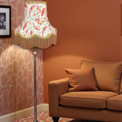 Oriental Ivory and Gold Koi Carp Fabric Lampshades