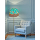 Oriental Jade and Gold Koi Carp Dome Fabric Lampshade