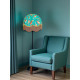 Oriental Jade and Gold Koi Carp Dome Fabric Lampshade
