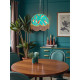 Oriental Jade and Gold Koi Carp Dome Fabric Lampshade