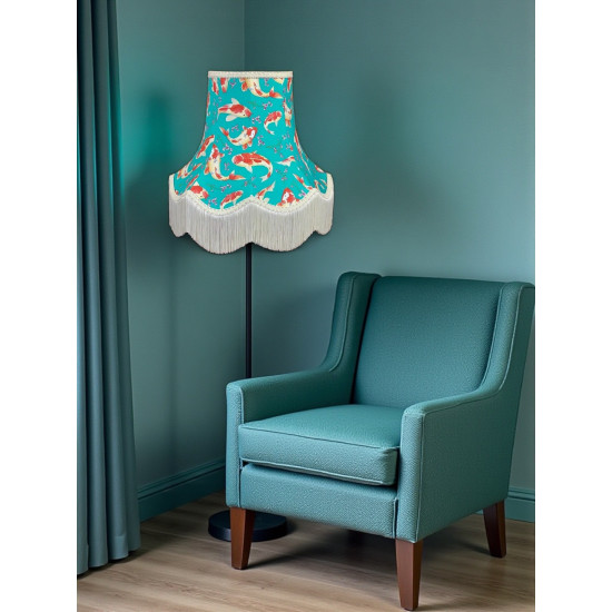 Oriental Jade Koi Carp Fabric Lampshades
