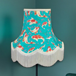 Oriental Jade Koi Carp Fabric Lampshades