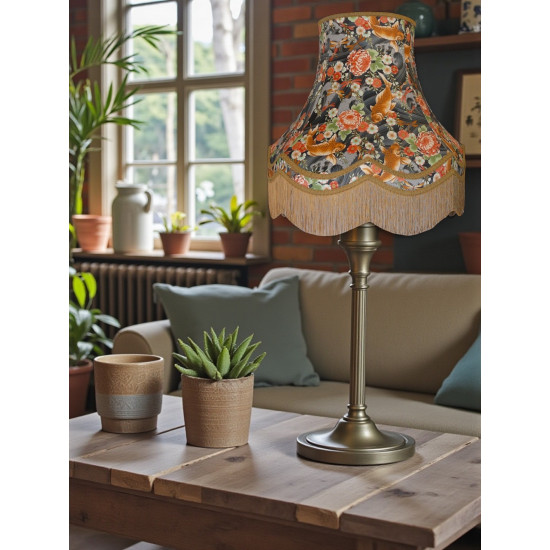 Oriental Koi Carp Fabric Double Scallop Lampshades