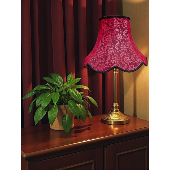 Black and Red Lace Modern Scalloped Fabric Lampshades