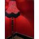 Black and Red Lace Scalloped Fabric Lampshades