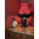 Black and Red Lace Scalloped Fabric Lampshades
