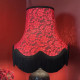 Black and Red Lace Scalloped Fabric Lampshades Black and Red Lace Scalloped Fabric Lampshades
