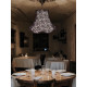 Cream and Black Lace Modern Scalloped Fabric Lampshade