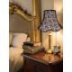 Cream and Black Lace Modern Scalloped Fabric Lampshade