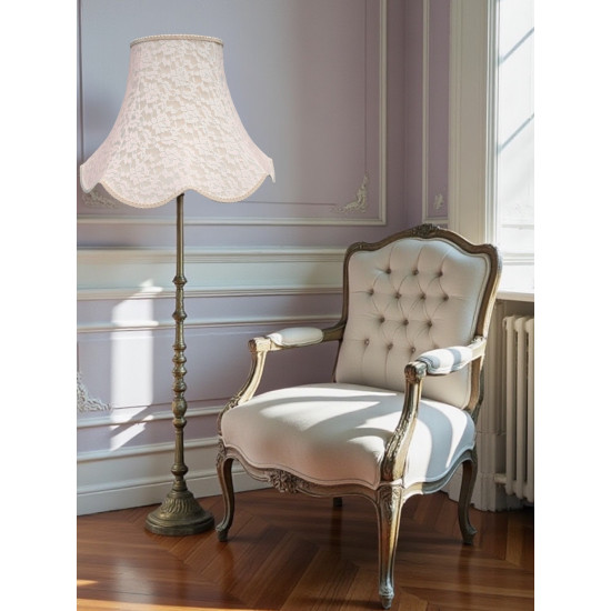 Cream French Lace Modern Scalloped Fabric Lampshades