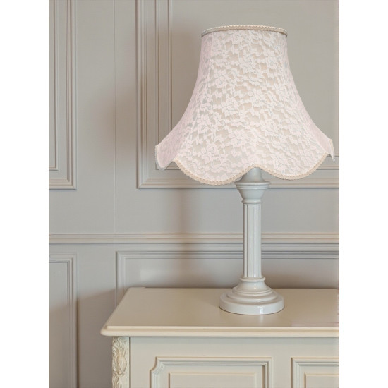 Cream French Lace Modern Scalloped Fabric Lampshades
