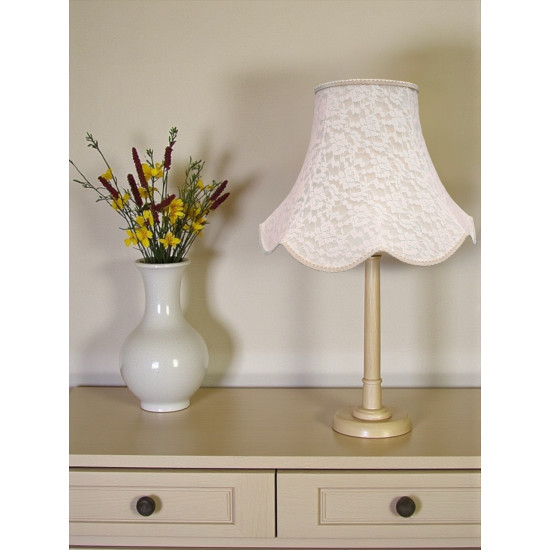 Cream French Lace Modern Scalloped Fabric Lampshades
