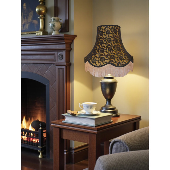 Gold and Black Lace Fabric Lampshades