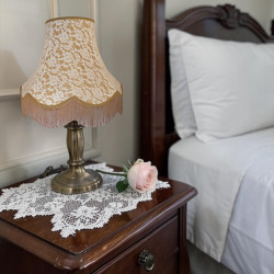 Gold and Cream Lace Fabric Lampshades