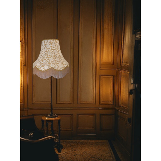 Gold and Cream Lace Fabric Lampshades
