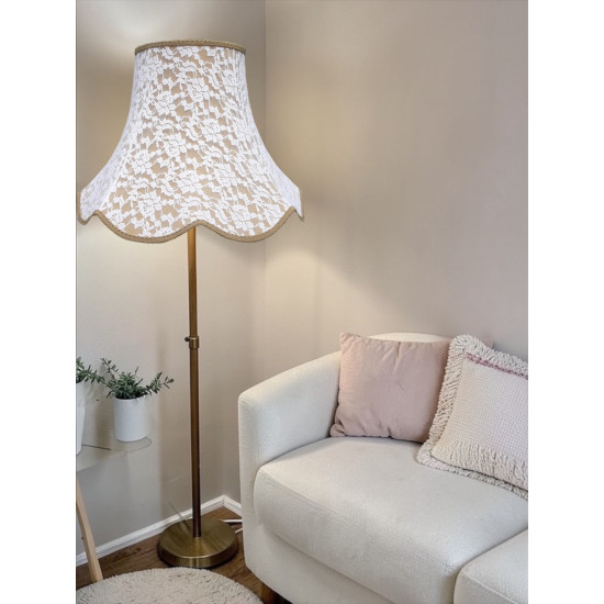 Gold and Cream Lace Modern Fabric Lampshades