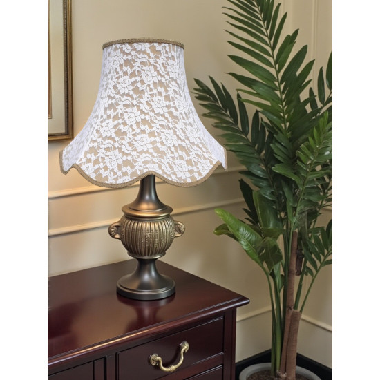 Gold and Cream Lace Modern Fabric Lampshades