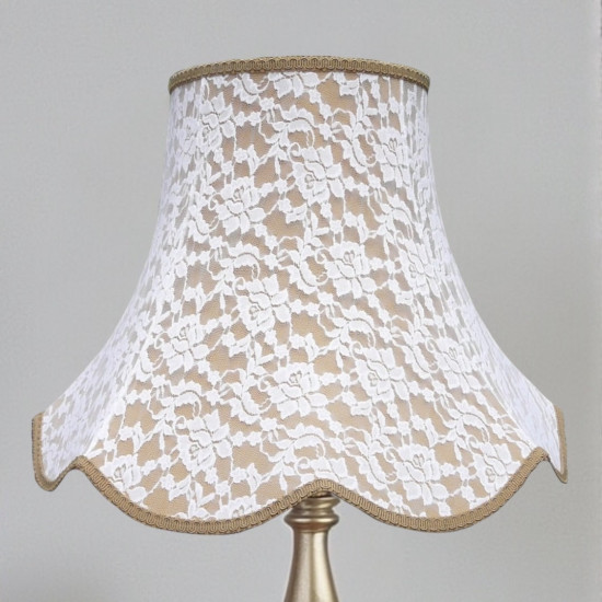 Gold and Cream Lace Modern Fabric Lampshades