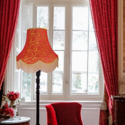 Gold and Red Lace Fabric Lampshades