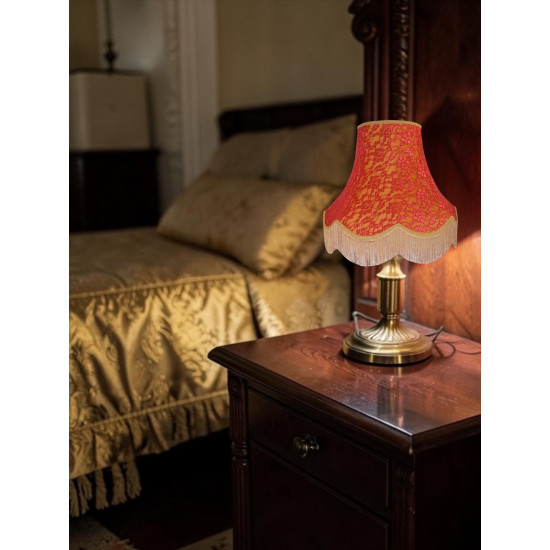 Gold and Red Lace Fabric Lampshades