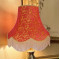 Gold and Red Lace Fabric Lampshades