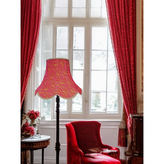 Gold and Red Lace Modern Fabric Lampshades