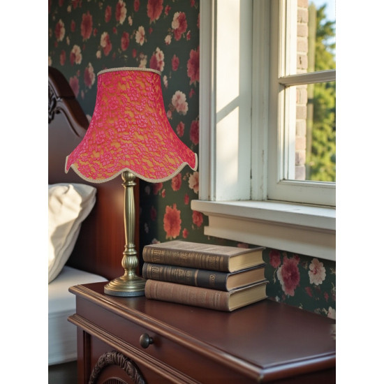 Gold and Red Lace Modern Fabric Lampshades