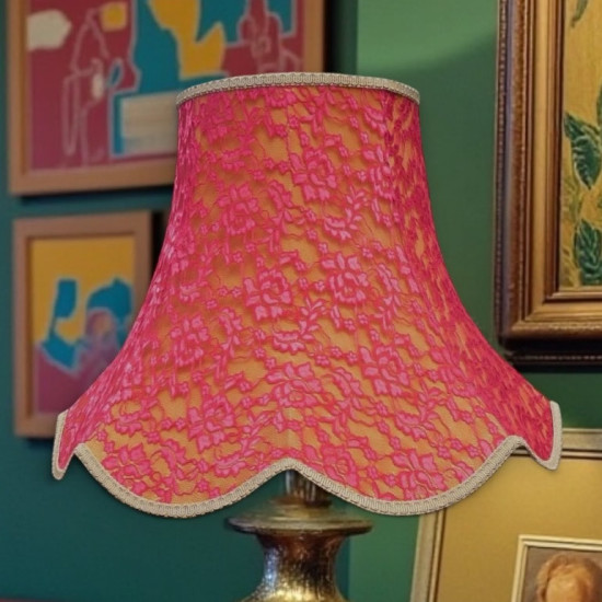 Gold and Red Lace Modern Fabric Lampshades