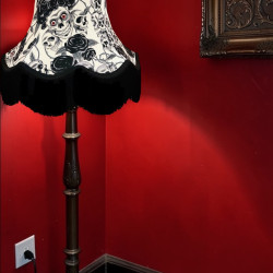 Gothic Skulls and Roses White Fabric Lampshades