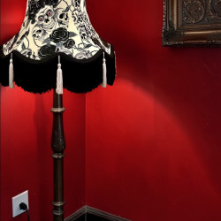 Gothic Skulls and Roses White Tasseled Fabric Lampshades