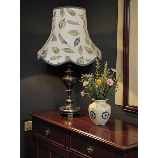 Autumn Leaf Modern Scalloped Fabric Lampshades
