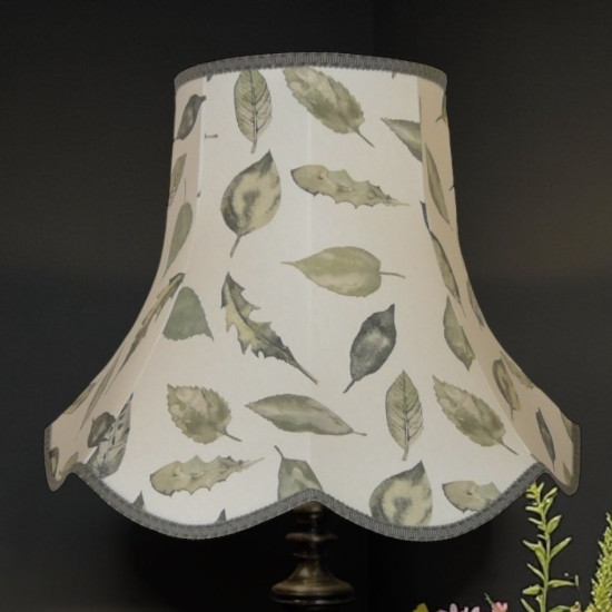 Autumn Leaf Modern Scalloped Fabric Lampshades
