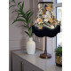 Black Tropical Palm Leaf Fabric Scalloped Bottom Lampshade