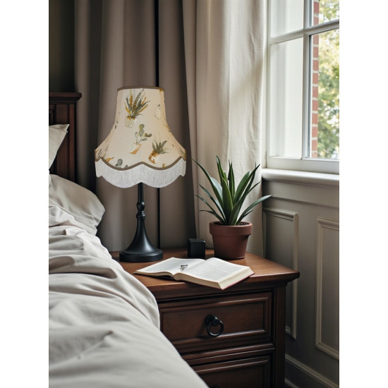 Cactus Taupe Fabric Scalloped Lampshades