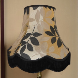 Gold and Black Leaf Fabric Lampshades