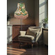 Green Tropical Palm Leaf Fabric Scalloped Bottom Lampshade