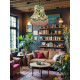 Green Tropical Palm Leaf Fabric Scalloped Bottom Lampshade
