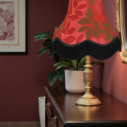 Rouge Red and Brown Leaf Single Fabric Lampshades