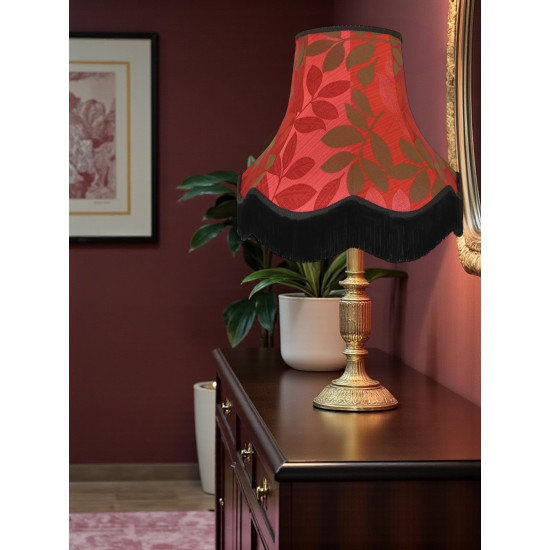 Rouge Red and Brown Leaf Single Fabric Lampshades
