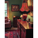 Rouge Red and Brown Leaf Single Fabric Lampshades