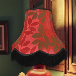 Rouge Red and Brown Leaf Single Fabric Lampshades