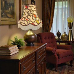 Cedar Cinnamon Fabric Scalloped Lampshades