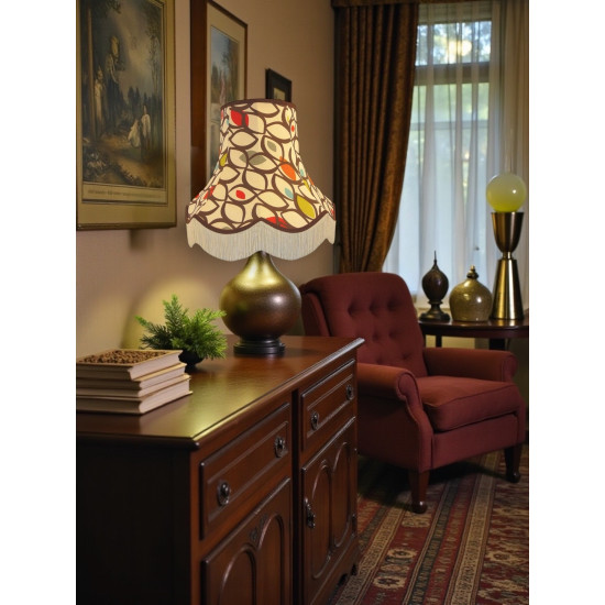 Cedar Cinnamon Fabric Scalloped Lampshades