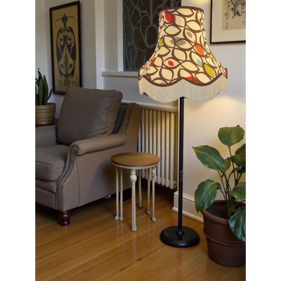 Cedar Cinnamon Fabric Scalloped Lampshades