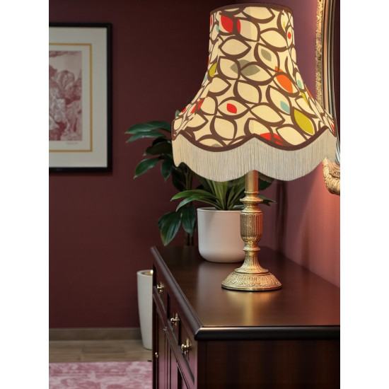 Cedar Cinnamon Fabric Scalloped Lampshades