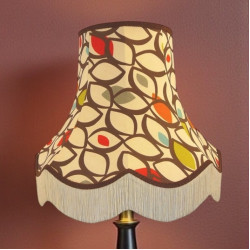 Cedar Cinnamon Fabric Scalloped Lampshades
