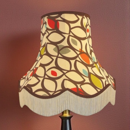 Cedar Cinnamon Fabric Scalloped Lampshades