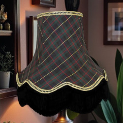 Dark Tartan Fabric Scalloped Lampshades