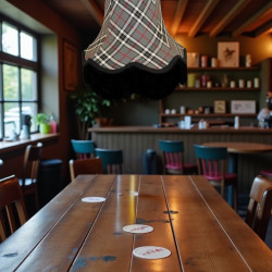 Grey and Black Tartan Fabric Lampshades