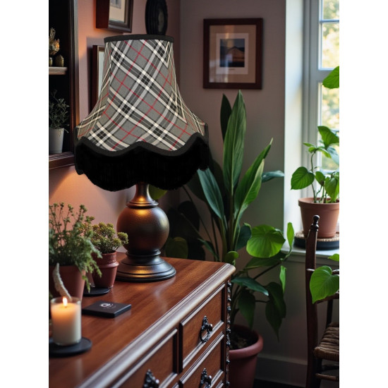 Grey and Black Tartan Fabric Lampshades